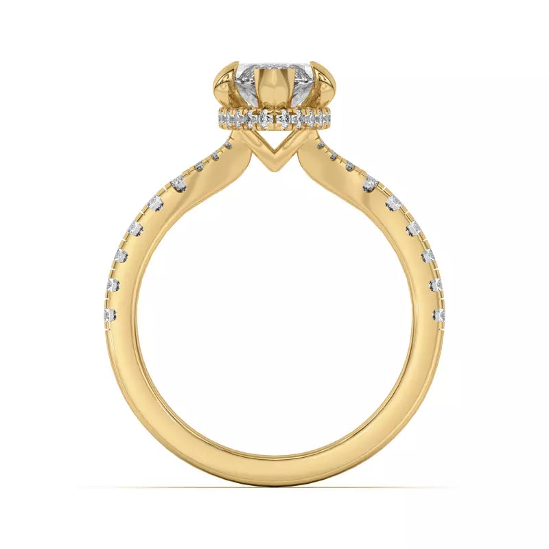marquise ,Split Shank Lab Grown Engagement Ring
