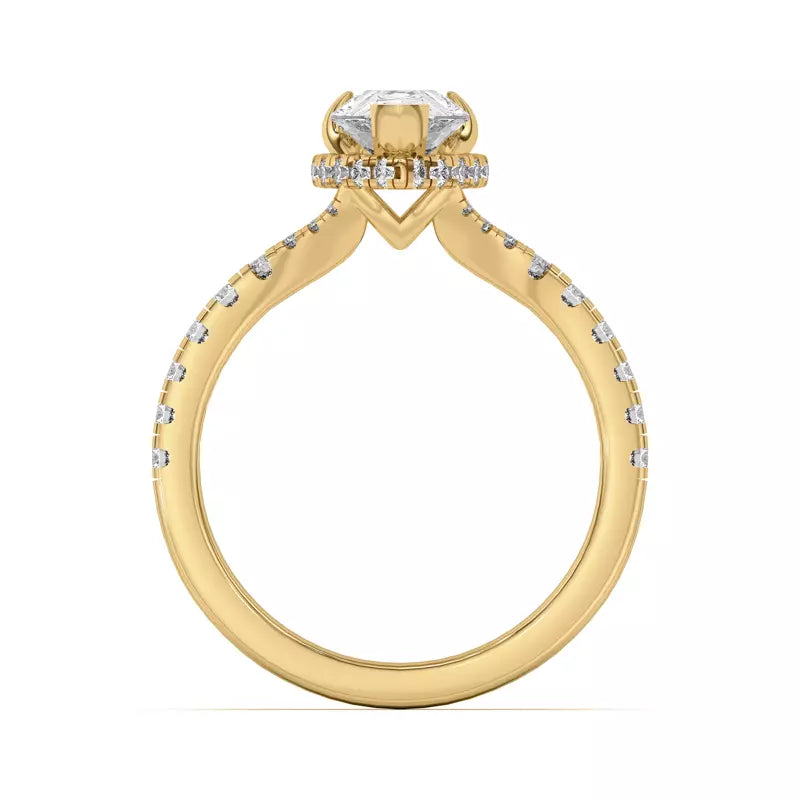 Pear Shape ,Split Shank Lab Grown Engagement Ring