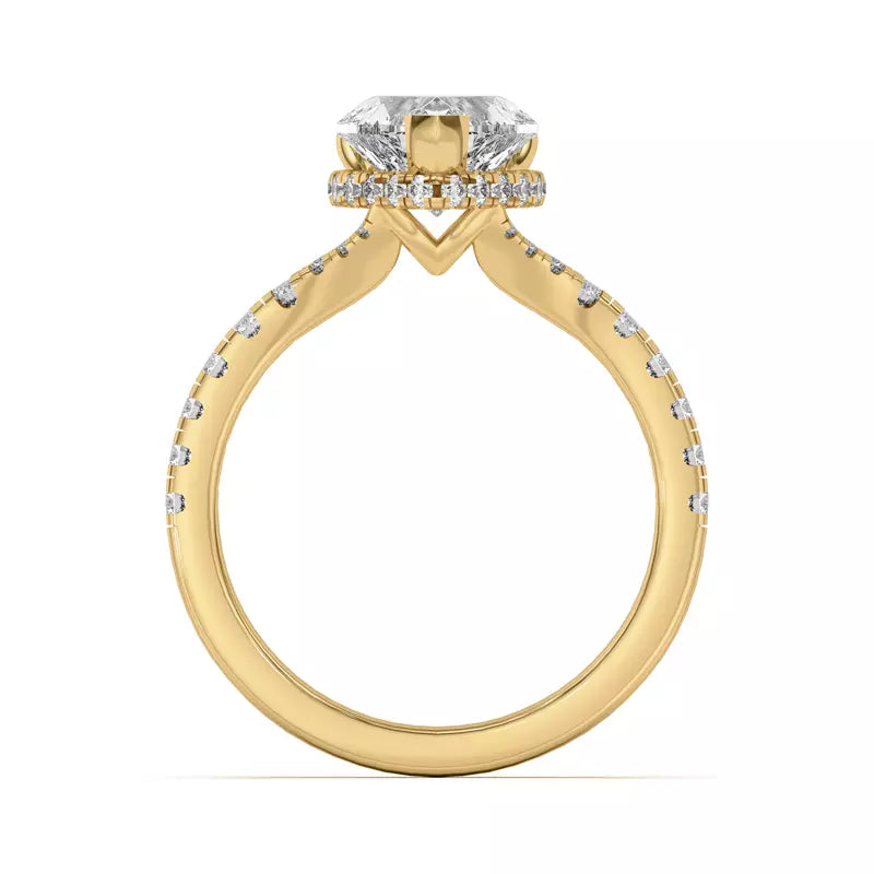 Heart Shape ,Split Shank Lab Grown Engagement Ring