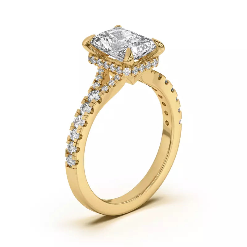 Radiant Cut ,Lab Grown Engagement Ring