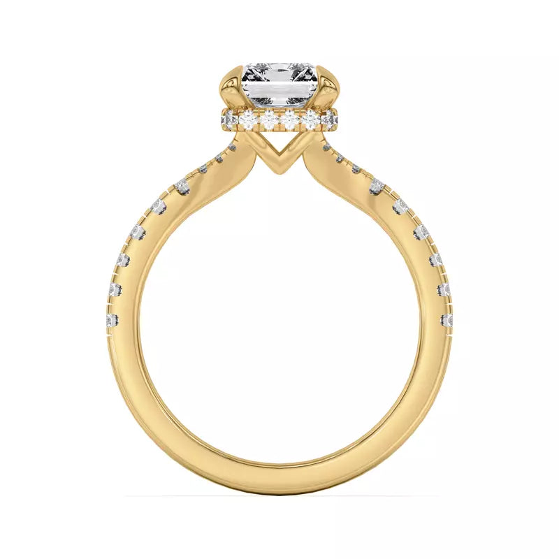 Radiant Cut ,Lab Grown Engagement Ring