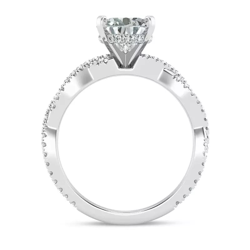 Pear Shape Lab Grown Infinity Engagement Ring