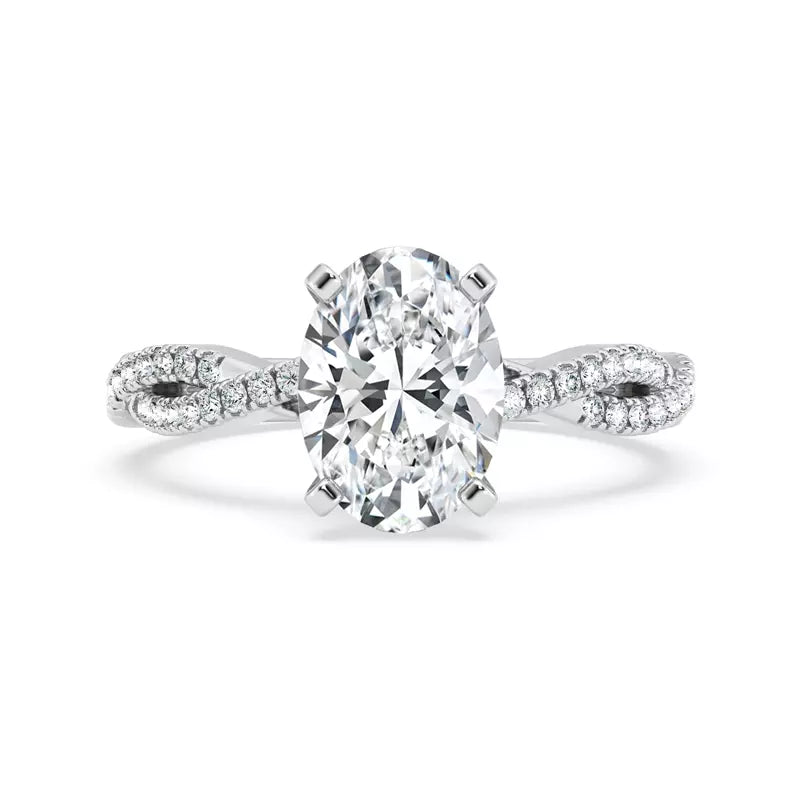 Oval Lab Grown Infinity Engagement Ring
