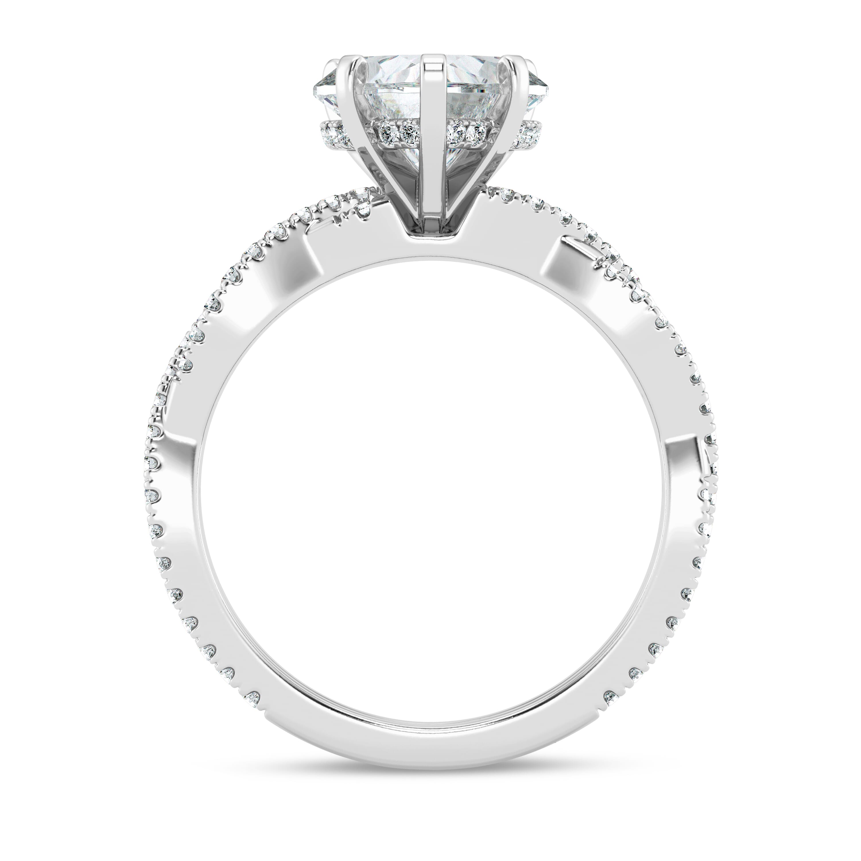 Heart Shape Lab Grown Infinity Engagement Ring