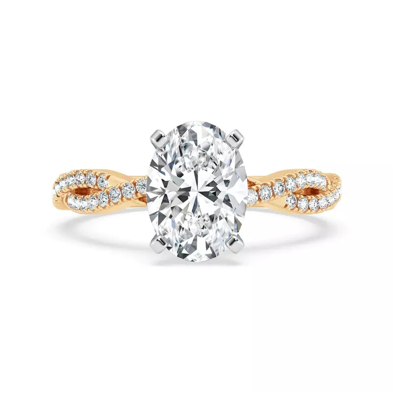 Oval Lab Grown Infinity Engagement Ring
