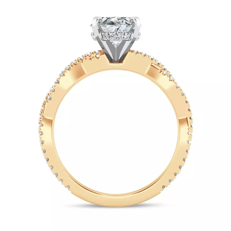 Oval Lab Grown Infinity Engagement Ring