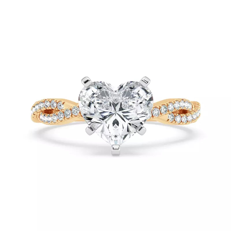 Heart Shape Lab Grown Infinity Engagement Ring