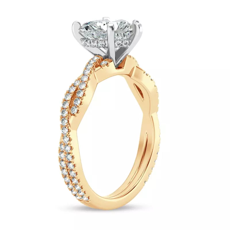 Heart Shape Lab Grown Infinity Engagement Ring