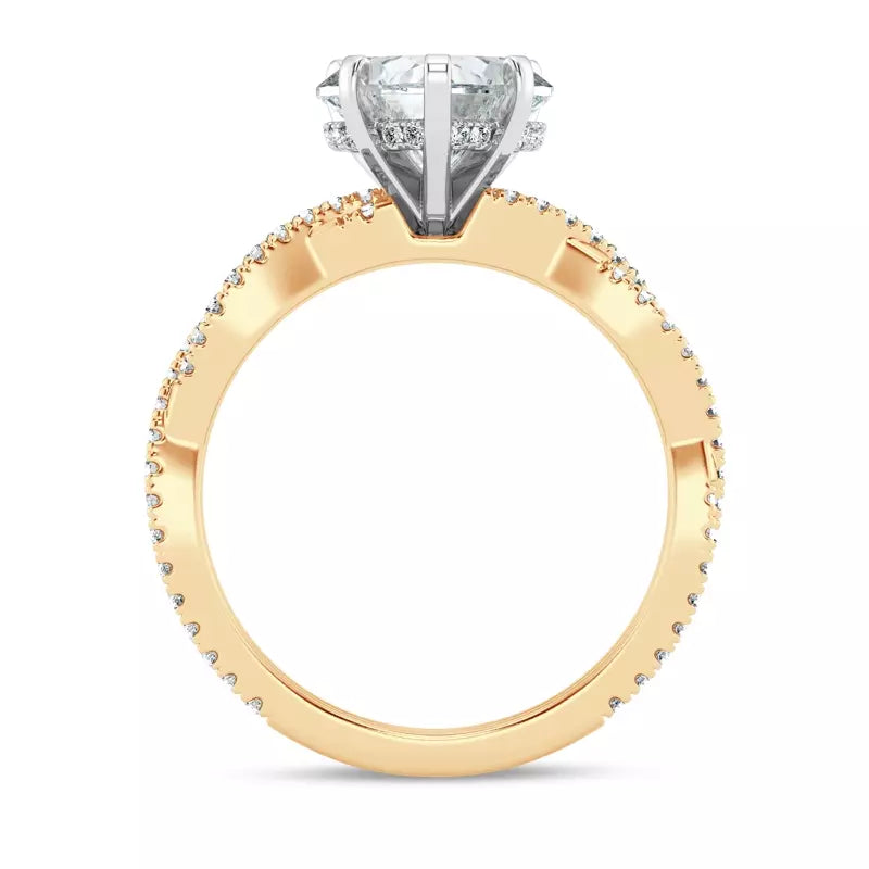 Heart Shape Lab Grown Infinity Engagement Ring