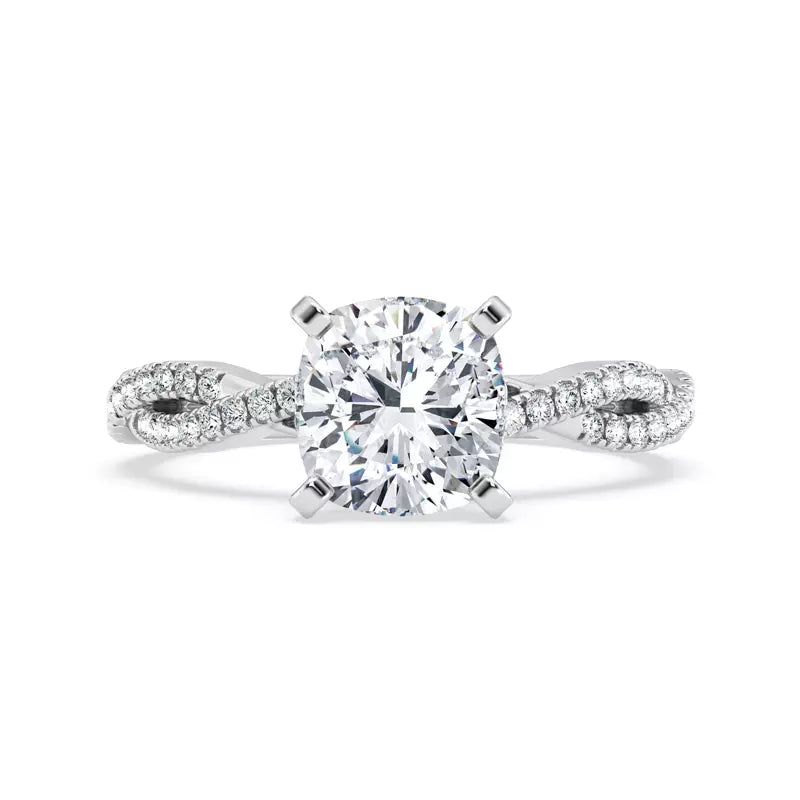 Cushion Cut Lab Grown Infinity Engagement Ring