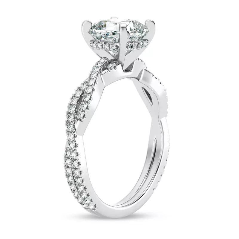 Cushion Cut Lab Grown Infinity Engagement Ring