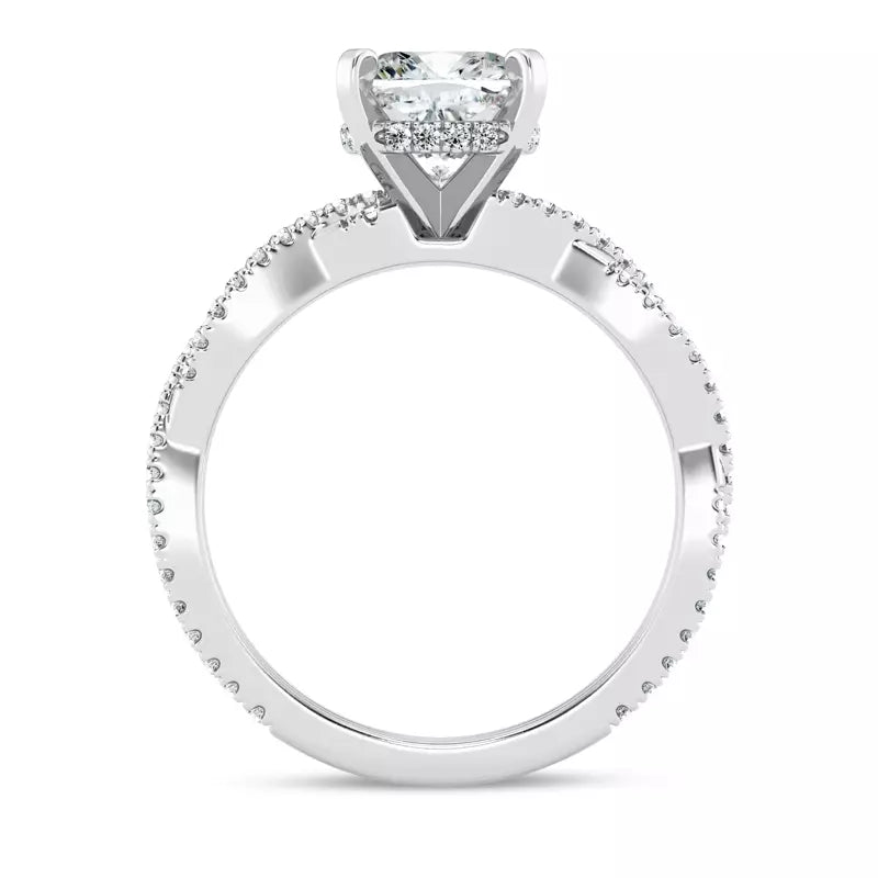 Cushion Cut Lab Grown Infinity Engagement Ring
