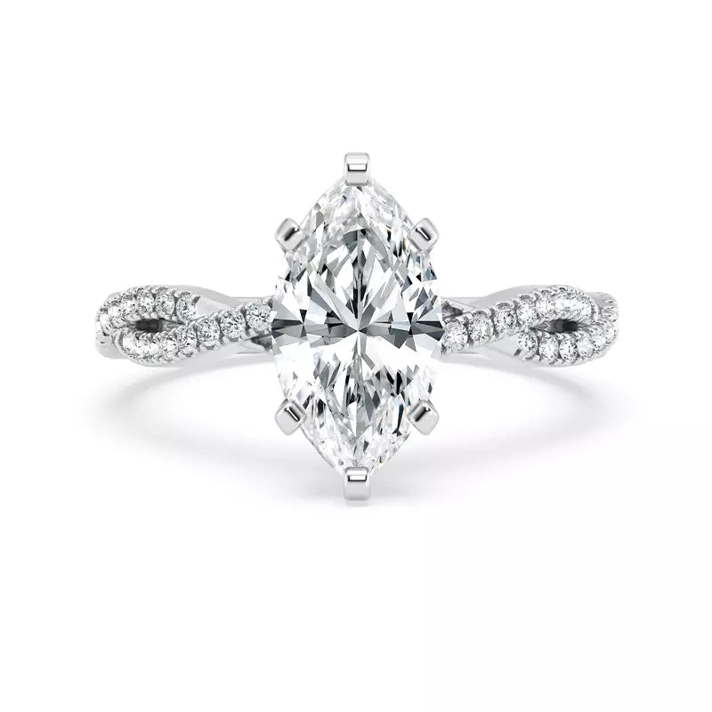 Marquise Lab Grown Infinity Engagement Ring