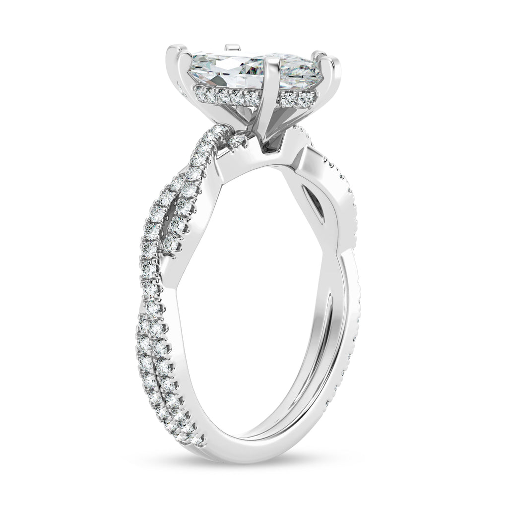 Marquise Lab Grown Infinity Engagement Ring