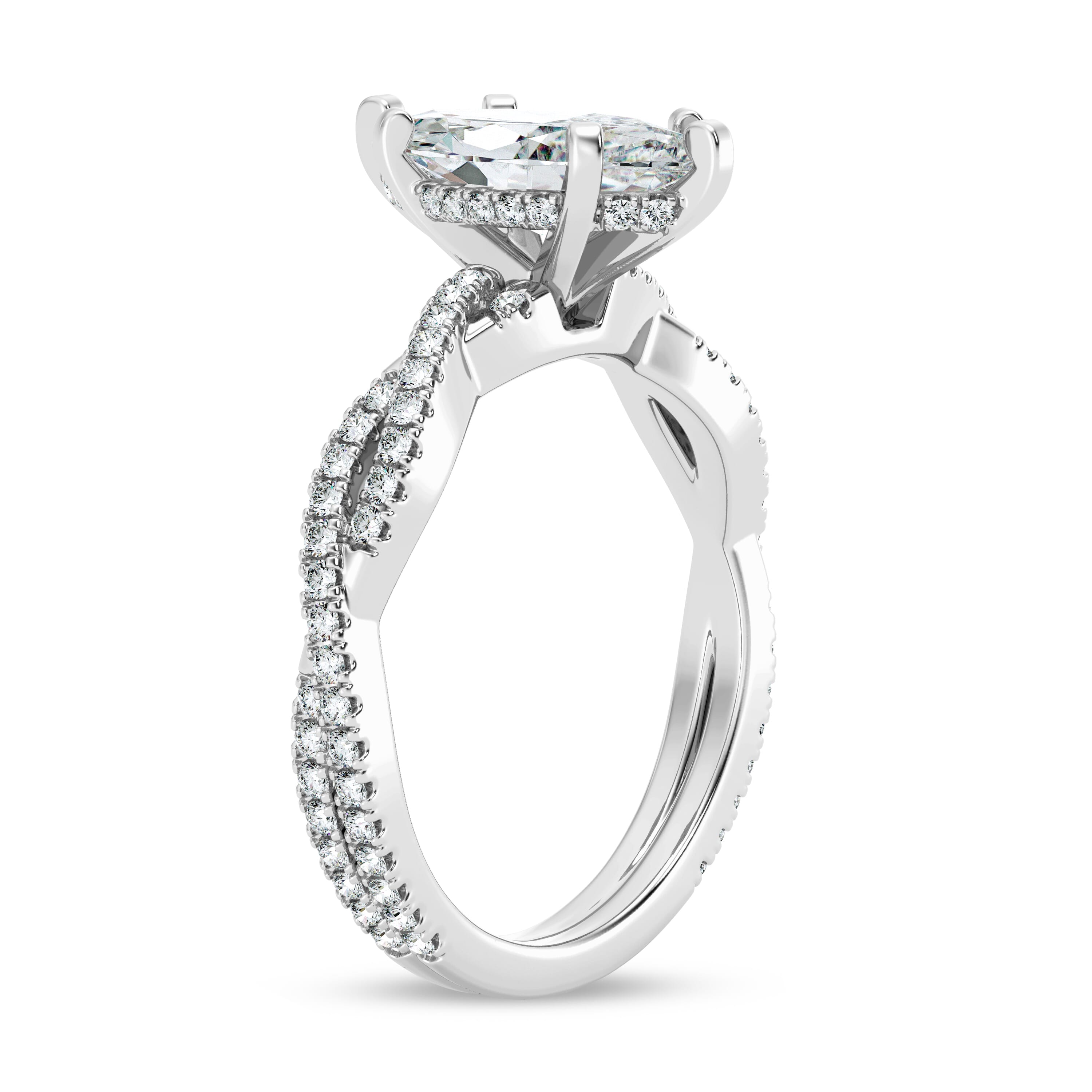 Marquise Lab Grown Infinity Engagement Ring