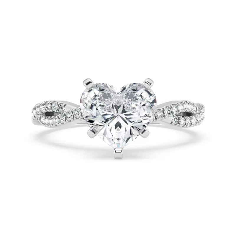 Heart Shape Lab Grown Infinity Engagement Ring