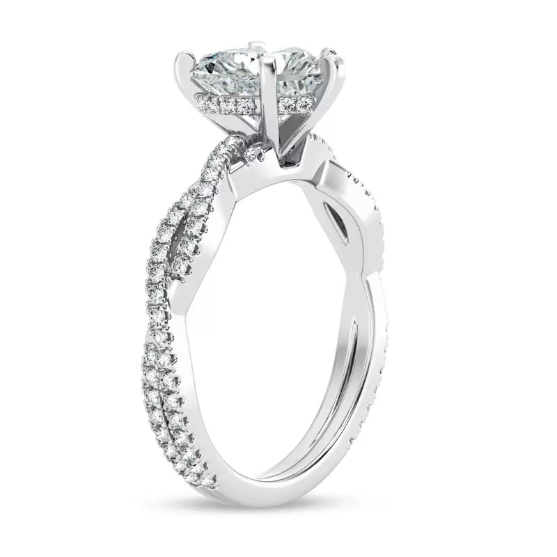 Heart Shape Lab Grown Infinity Engagement Ring