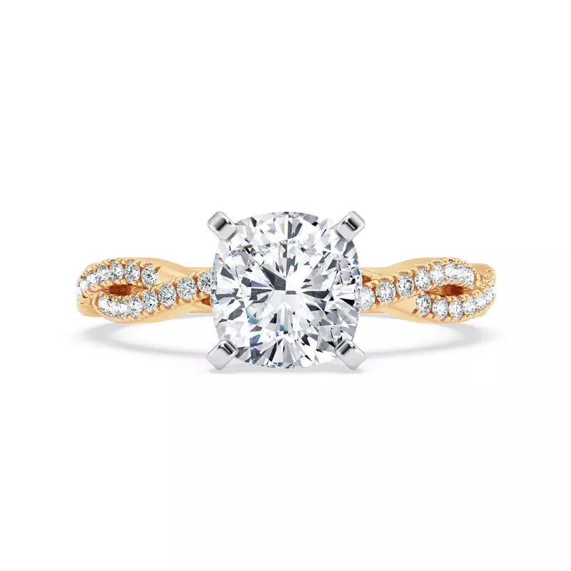 Cushion Cut Lab Grown Infinity Engagement Ring