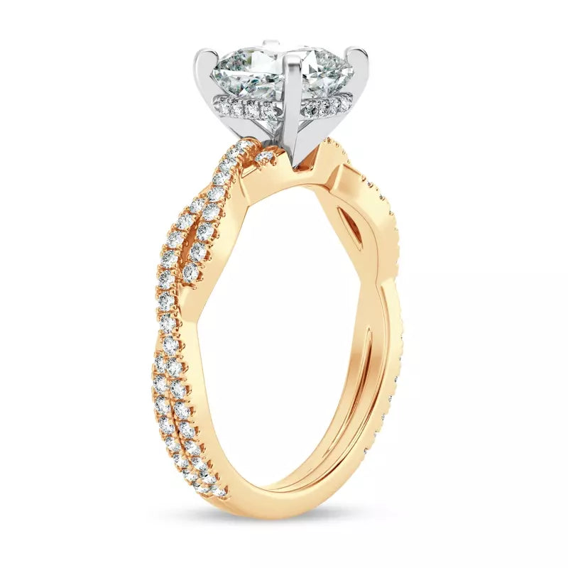 Cushion Cut Lab Grown Infinity Engagement Ring