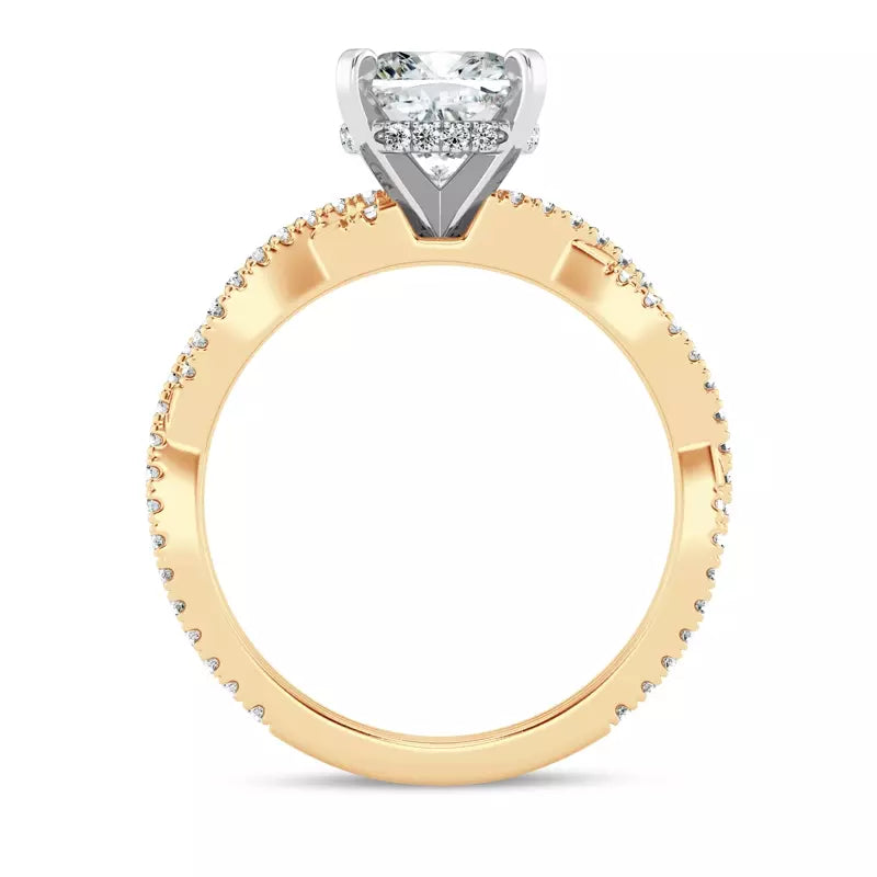 Cushion Cut Lab Grown Infinity Engagement Ring