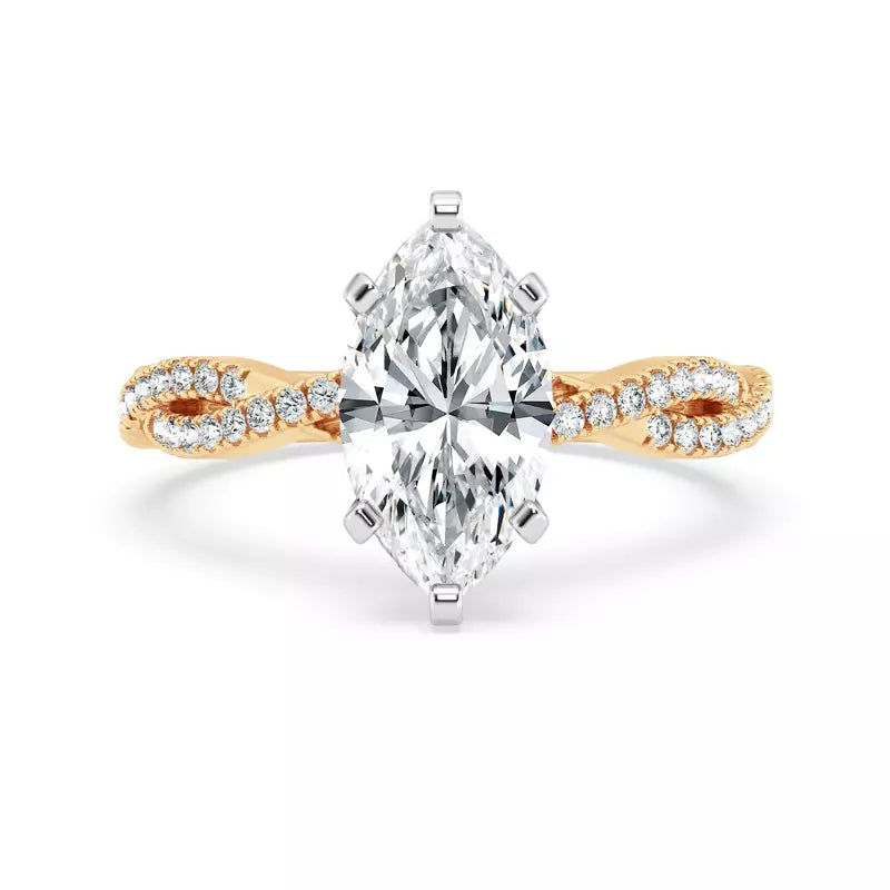 Marquise Lab Grown Infinity Engagement Ring