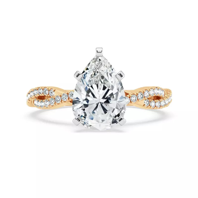 Pear Shape Lab Grown Infinity Engagement Ring