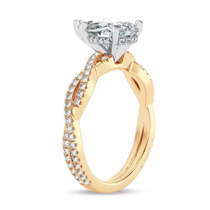 Pear Shape Lab Grown Infinity Engagement Ring