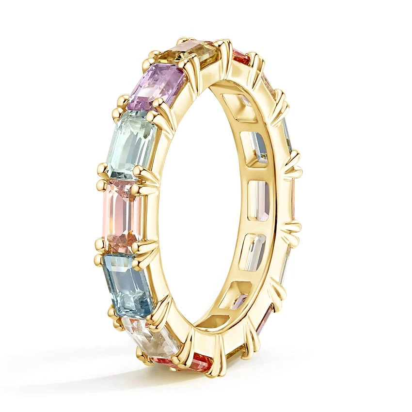 Multicolor Eternity Band with Unique Gems