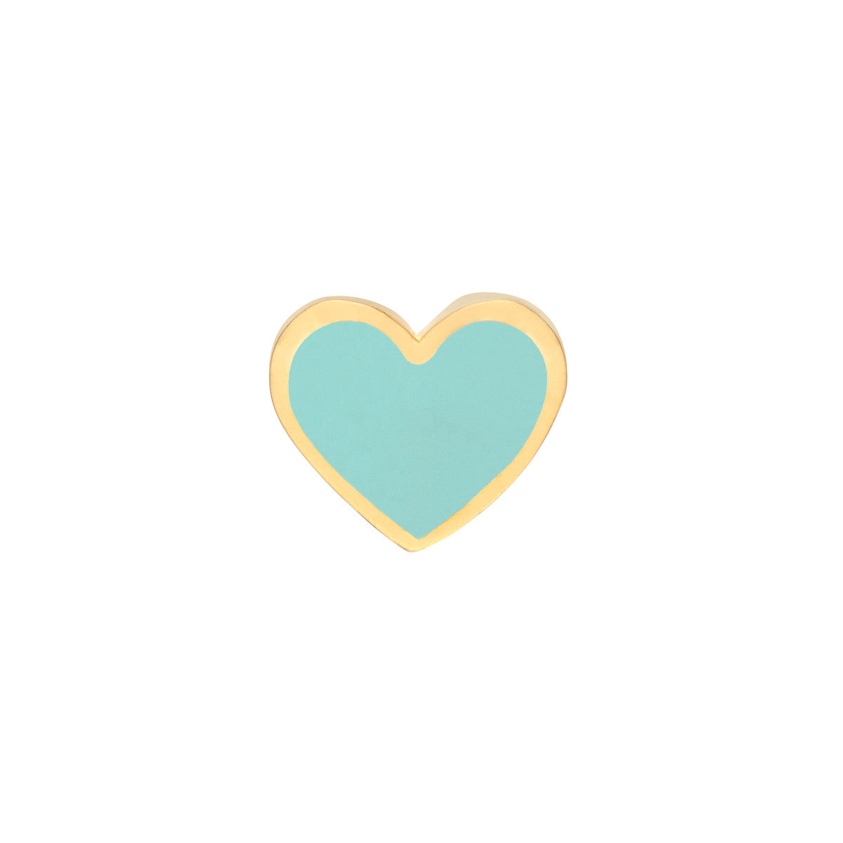 14K Gold.Heart Shaped Turqoise Enamel Earrings
