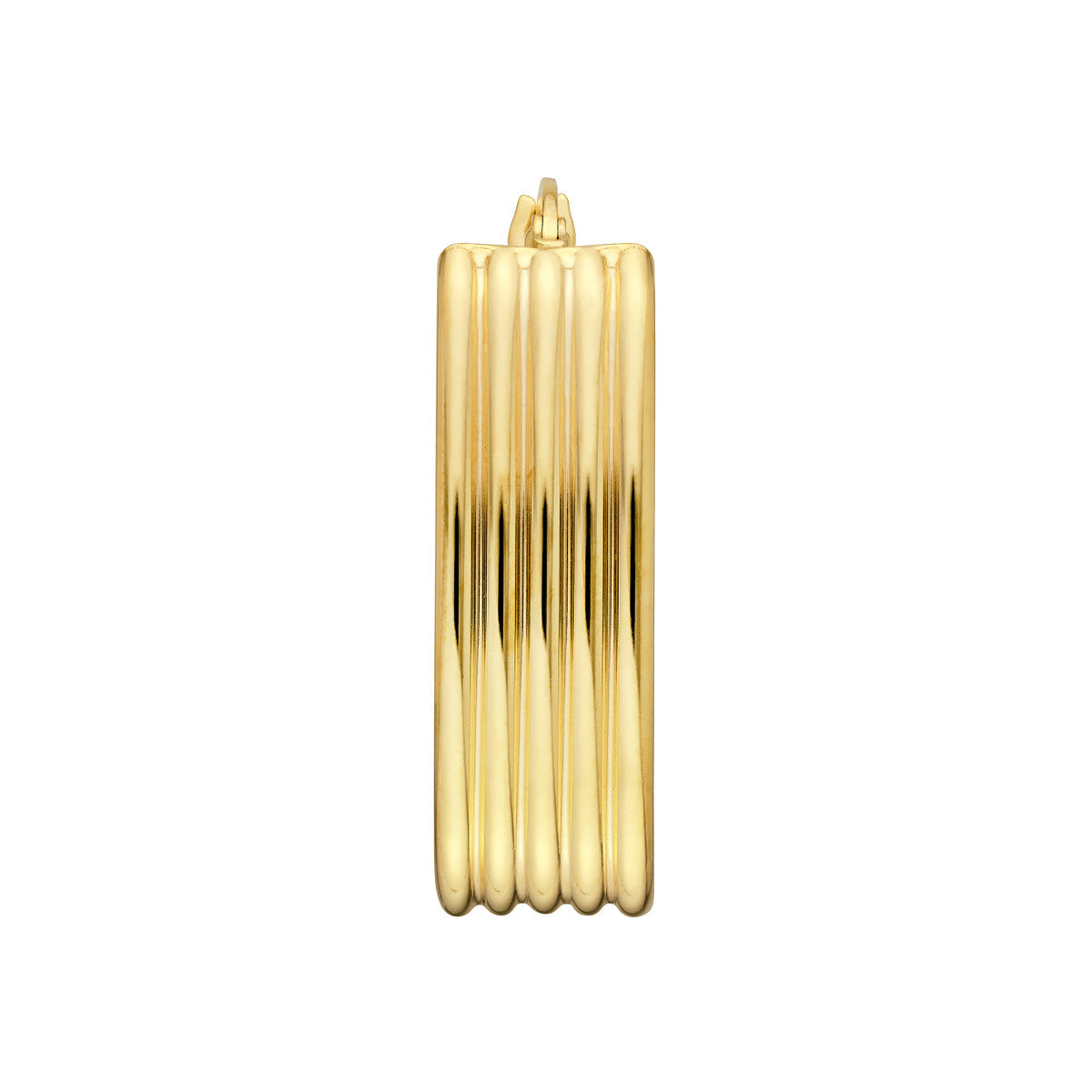 14K Ribbed Hoops