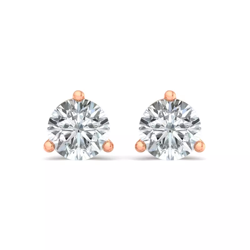 2 Carat Total Weight Lab-Grown Diamond Stud Earrings 3 Prong