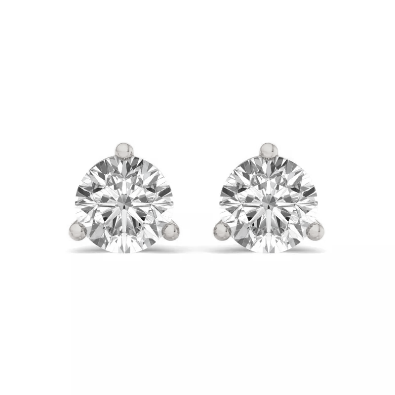 2 Carat Total Weight Lab-Grown Diamond Stud Earrings 3 Prong
