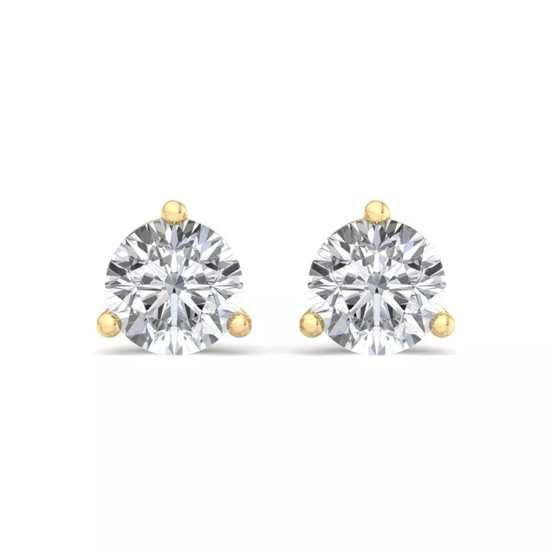 2 Carat Total Weight Lab-Grown Diamond Stud Earrings 3 Prong