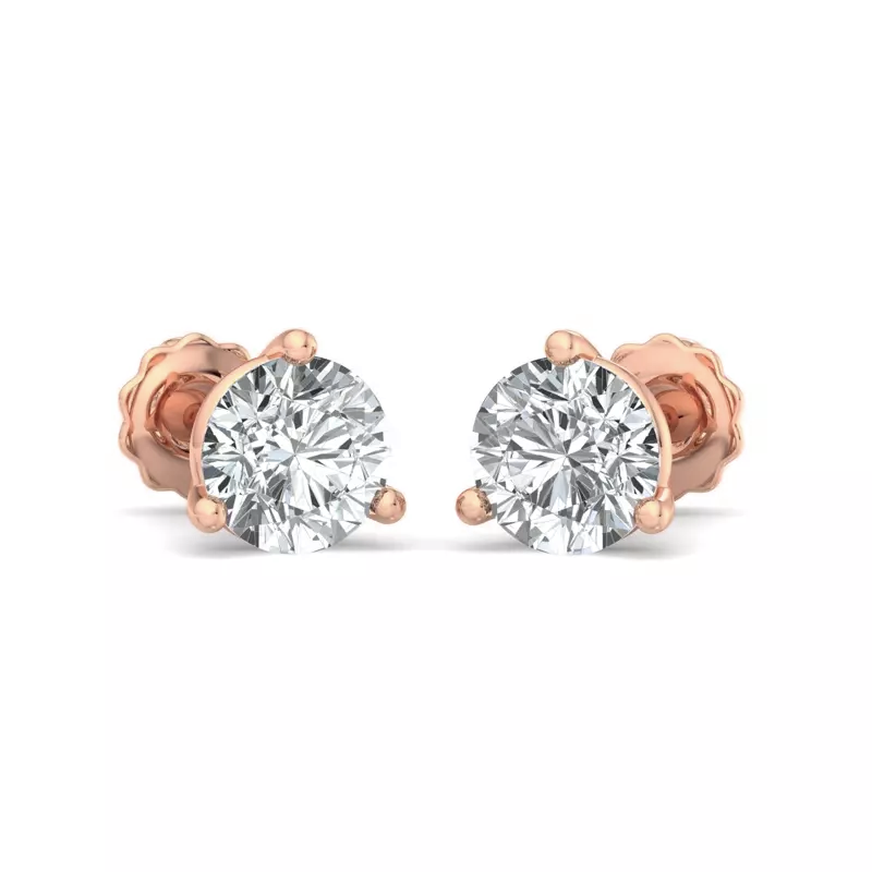 2 Carat Total Weight Lab-Grown Diamond Stud Earrings 3 Prong