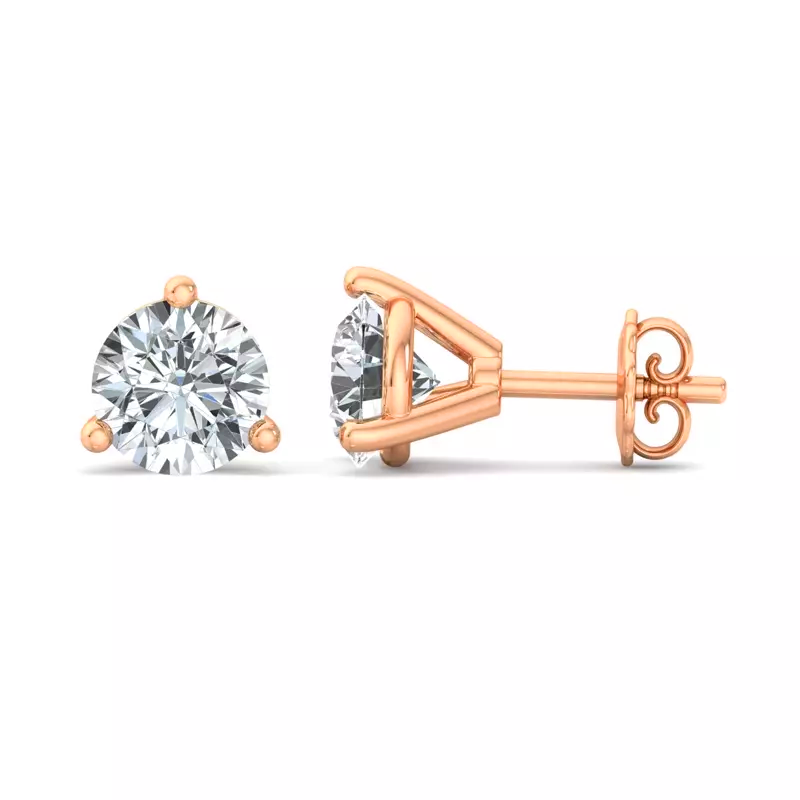 2 Carat Total Weight Lab-Grown Diamond Stud Earrings 3 Prong