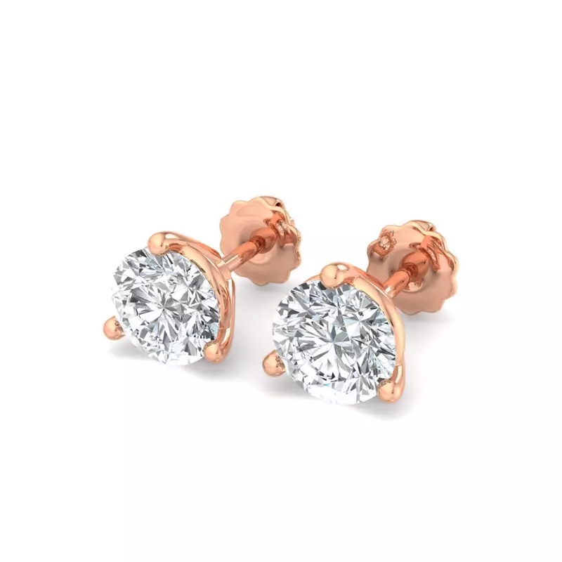2 Carat Total Weight Lab-Grown Diamond Stud Earrings 3 Prong