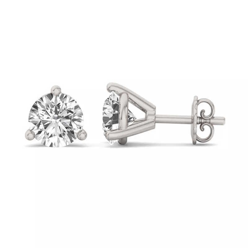 2 Carat Total Weight Lab-Grown Diamond Stud Earrings 3 Prong
