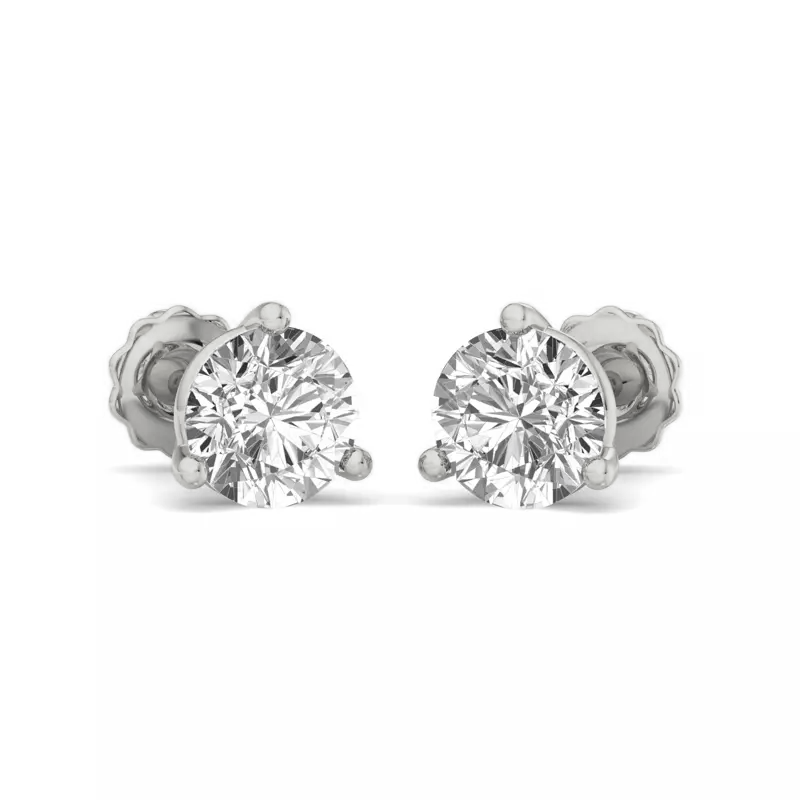 2 Carat Total Weight Lab-Grown Diamond Stud Earrings 3 Prong
