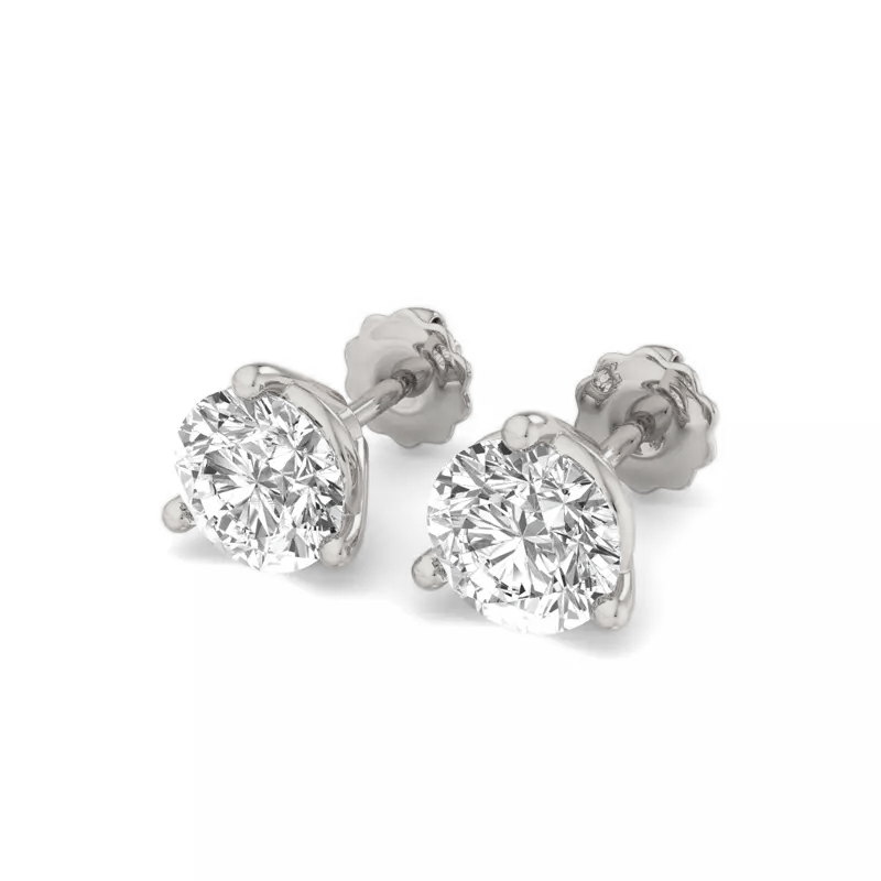 2 Carat Total Weight Lab-Grown Diamond Stud Earrings 3 Prong