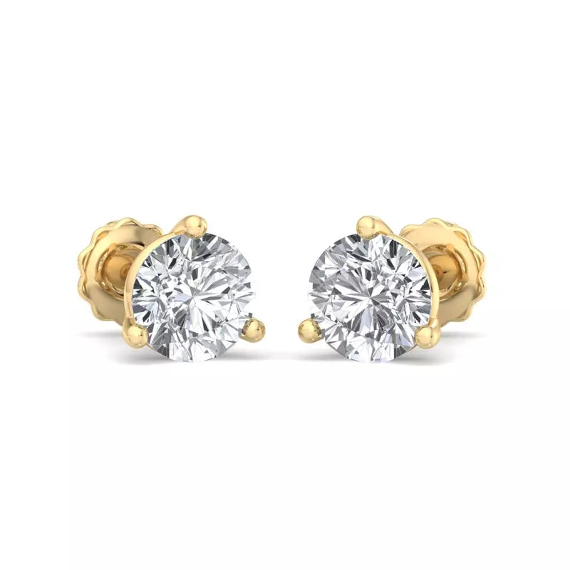 2 Carat Total Weight Lab-Grown Diamond Stud Earrings 3 Prong