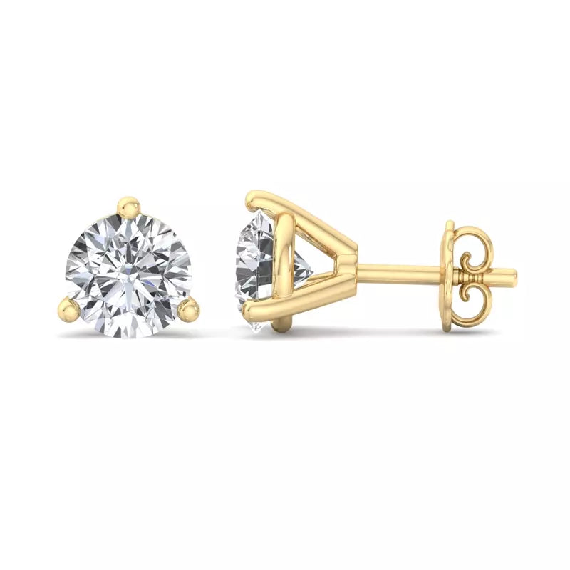 2 Carat Total Weight Lab-Grown Diamond Stud Earrings 3 Prong