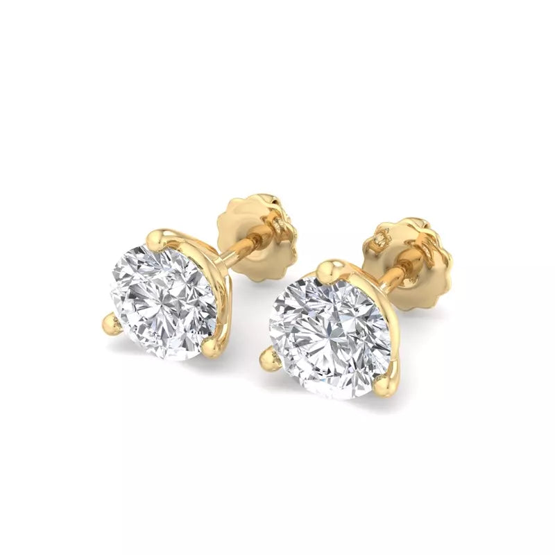 2 Carat Total Weight Lab-Grown Diamond Stud Earrings 3 Prong
