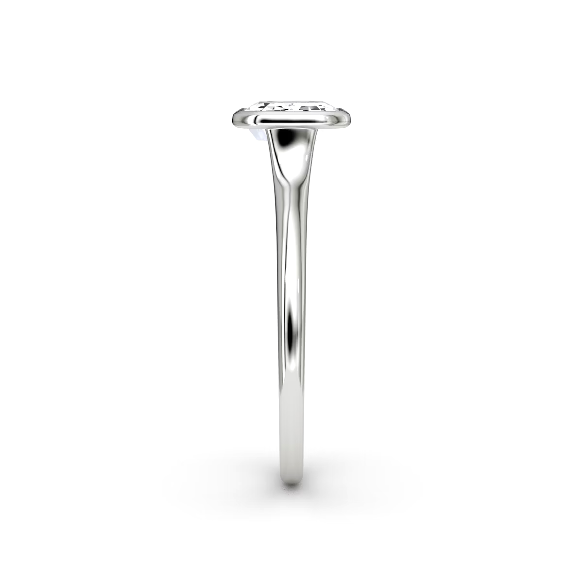 3 Carats Emerald Cut Bezel Diamond Ring