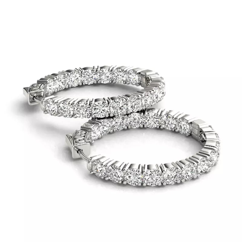 4 Carats Classic Hoop Earrings (Lab Grown)