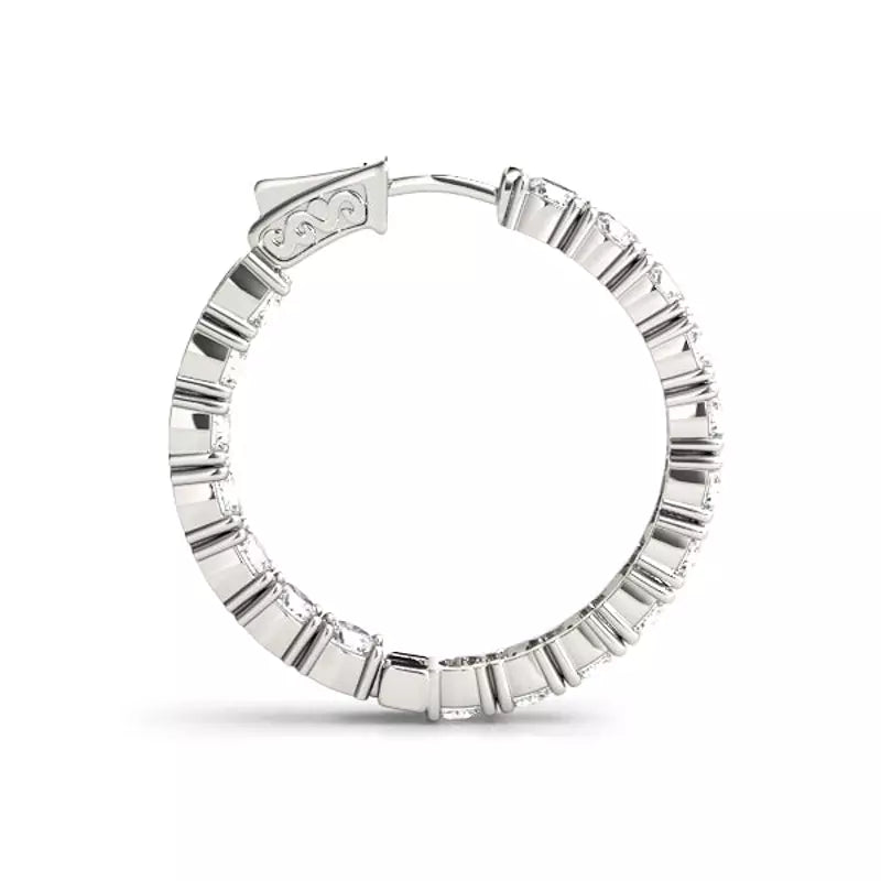 4 Carats Classic Hoop Earrings (Lab Grown)