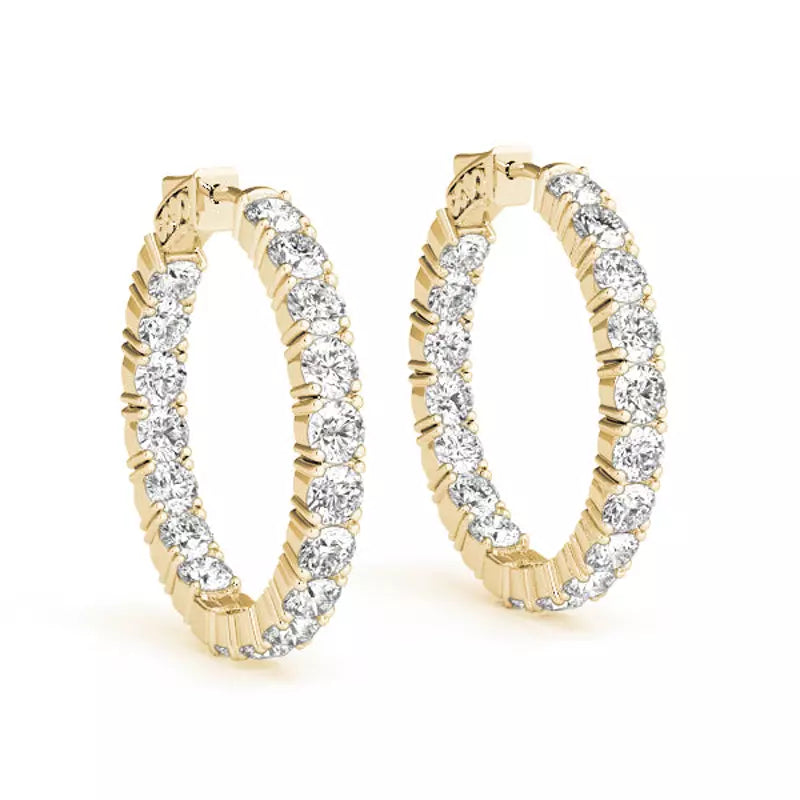 4 Carats Classic Hoop Earrings (Lab Grown)