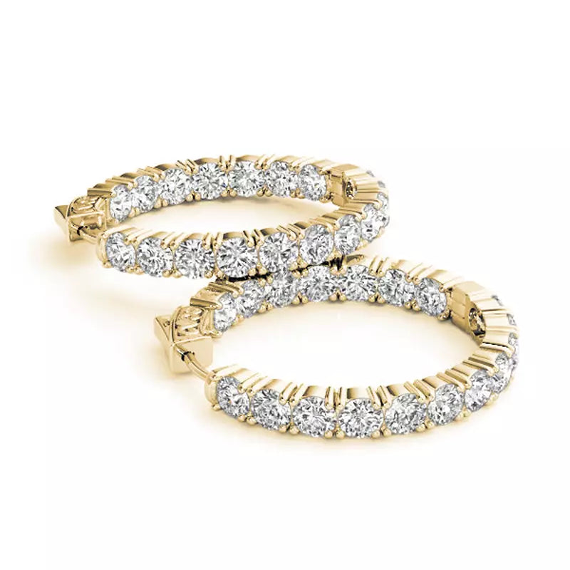 4 Carats Classic Hoop Earrings (Lab Grown)