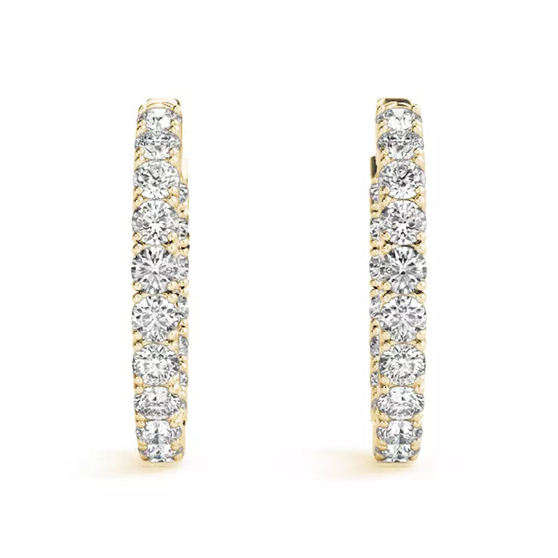 4 Carats Classic Hoop Earrings (Lab Grown)