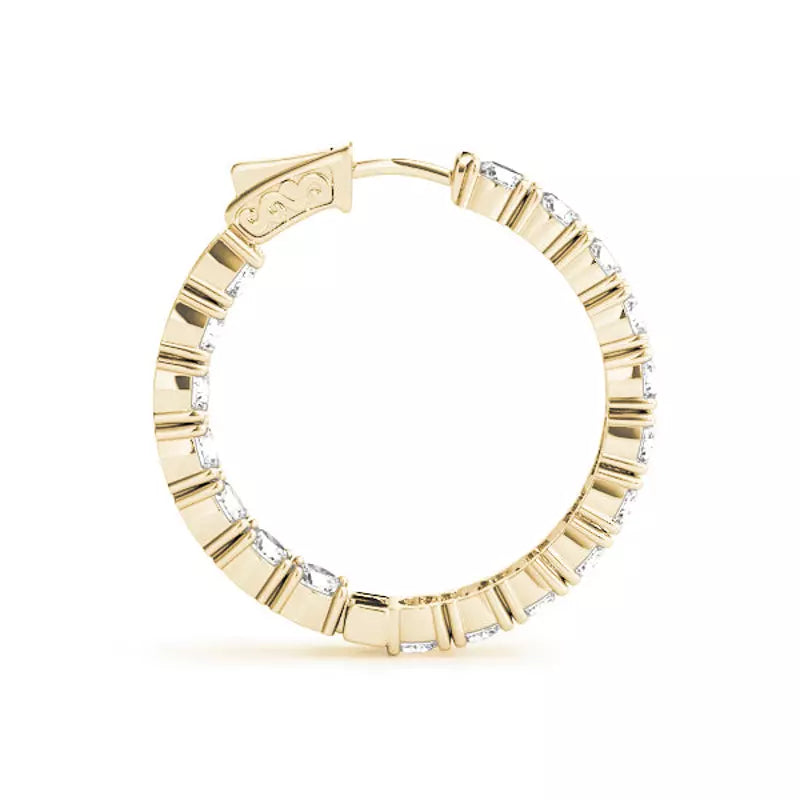 4 Carats Classic Hoop Earrings (Lab Grown)