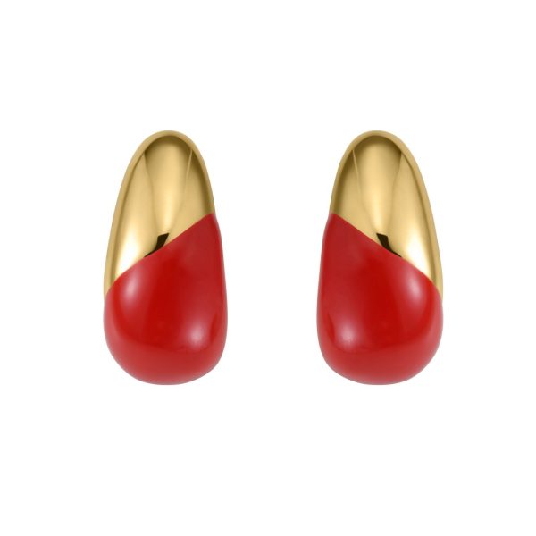 Red Enamel Earrings